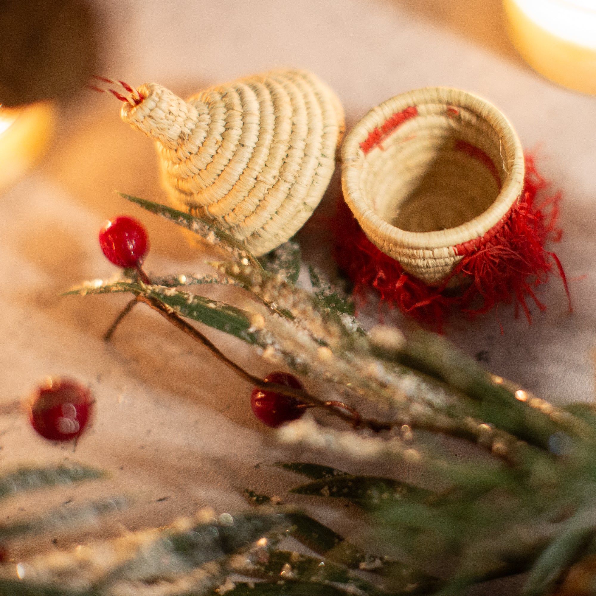 Tiny Basket Christmas Ornaments